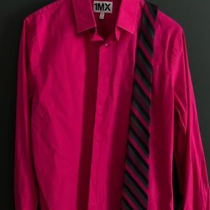 Pink Express 1MX dress shirt with matching tie